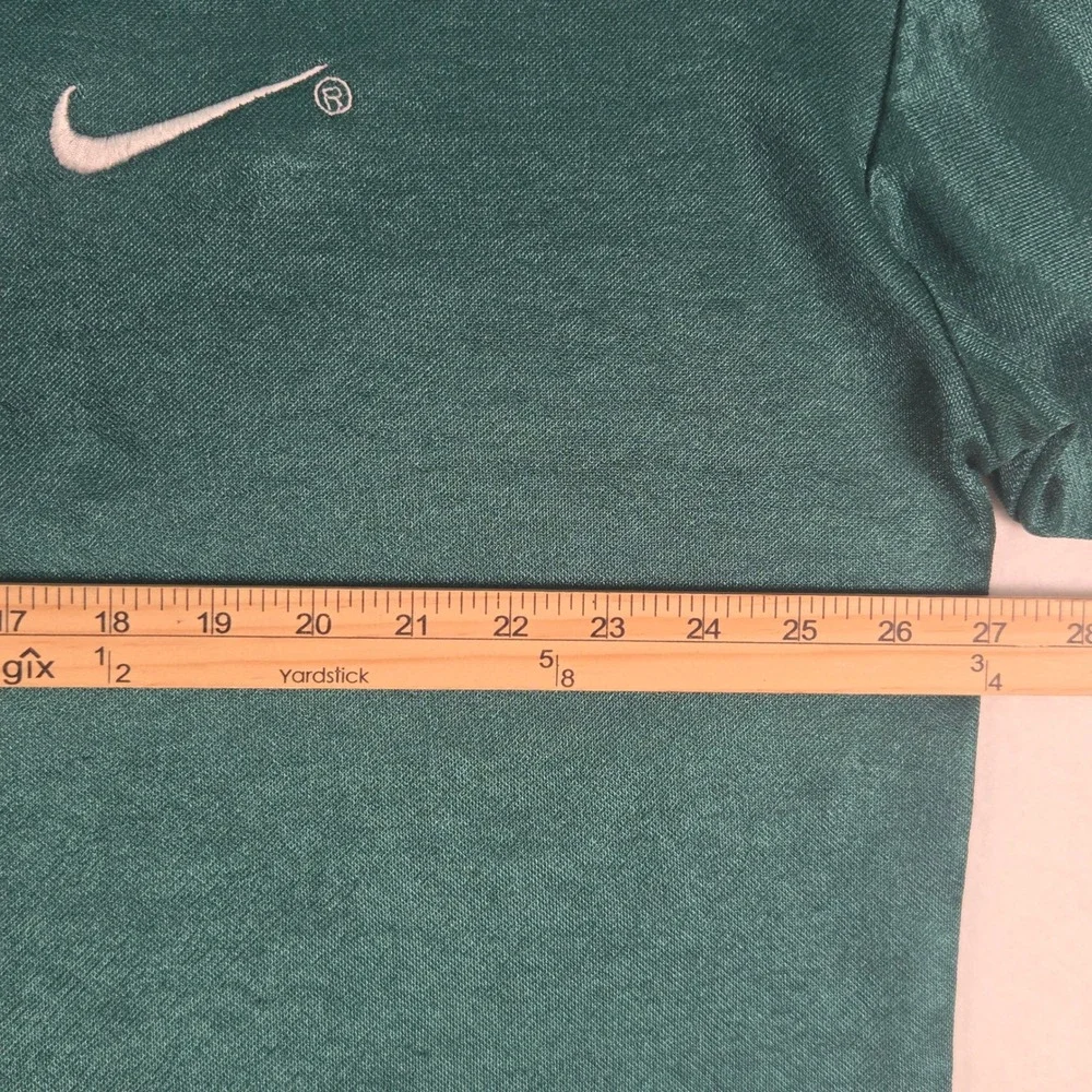 Vtg 90's Nike Team Sports Shinny Green V-Neck Soccer Jersey Mens XL Shirt Vintag